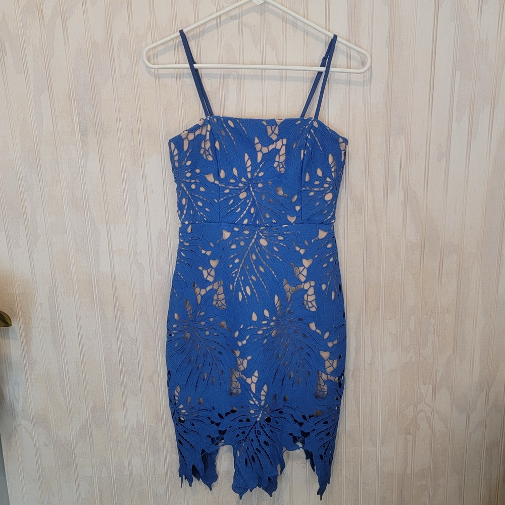 Lulu's Resplendence Blue lace Dress Small